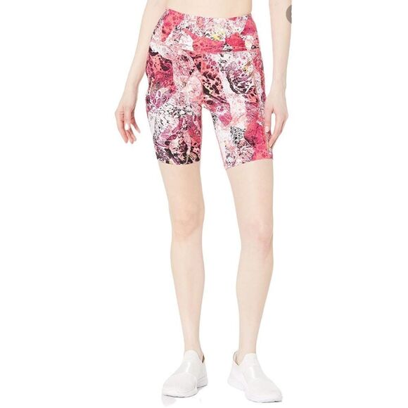 Calvin Klein Performance Carbonate Berry Printed High Waist Bike Shorts XS NWT - Picture 1 of 7